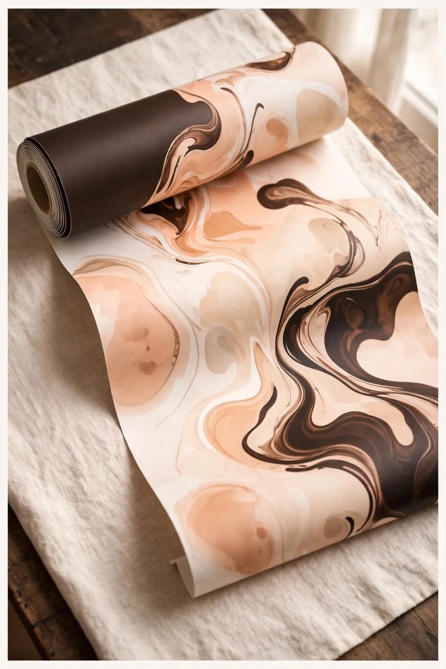 A roll of printed vinyl